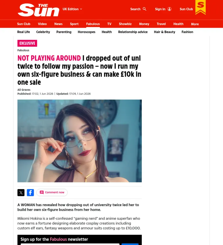 Client coverage in The Sun